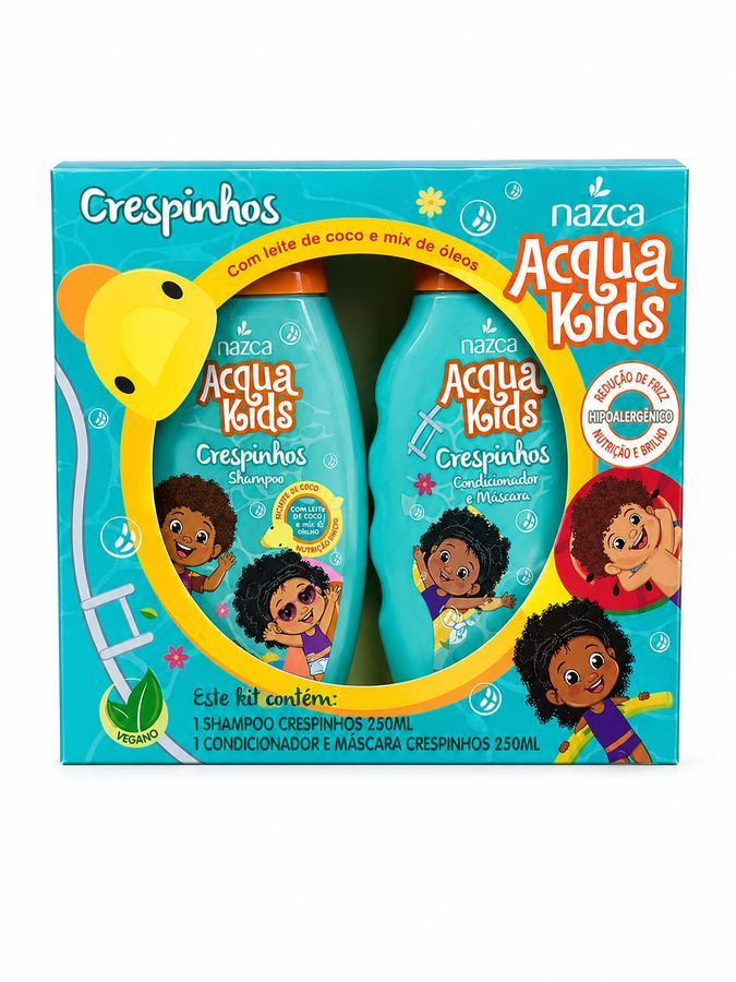 Kit Acqua Kids Crespinho Nazca - Shampoo + Condicionador 2 em 1 250ml